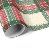 Cozy Winter Red Green Holiday Plaid Pattern ラッピングペーパー (ロールコーナー)