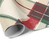 Cozy Winter Red Green Holiday Plaid Pattern ラッピングペーパー (ロールコーナー)