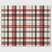 Cozy Winter Red Green Holiday Plaid Pattern ラッピングペーパー (フラット)