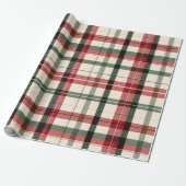 Cozy Winter Red Green Holiday Plaid Pattern ラッピングペーパー (アンロールド)