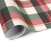 Cozy Winter Red Green Holiday Plaid Pattern ラッピングペーパー (ロールコーナー)