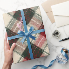 Cozy Winter Red Green Holiday Plaid Pattern ラッピングペーパー