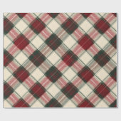 Cozy Winter Red Green Holiday Plaid Pattern ラッピングペーパー (フラット)