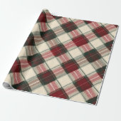 Cozy Winter Red Green Holiday Plaid Pattern ラッピングペーパー (アンロールド)