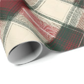 Cozy Winter Red Green Holiday Plaid Pattern ラッピングペーパー (ロールコーナー)