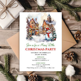 Cozy winter scene holiday celebration invite 招待状