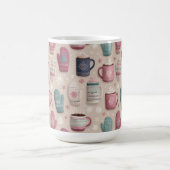 Cozy Winter Seamless Pattern with Knitted Mittens  コーヒーマグカップ (中央)