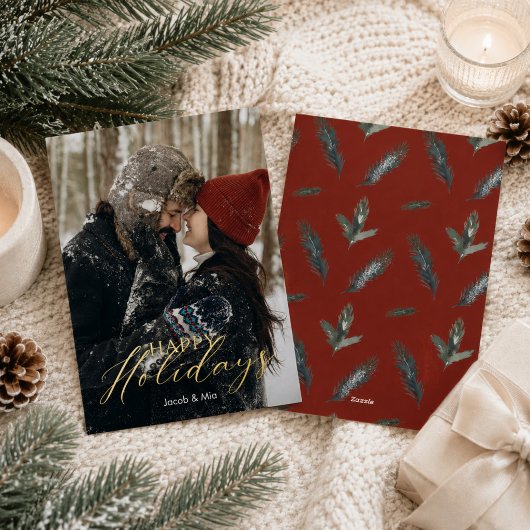 Cozy Winter Snow Full Photo Gold Script 箔シーズンカード