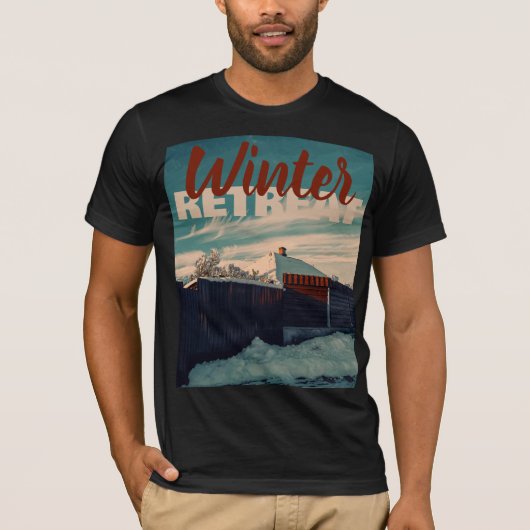 Cozy Winter Snow Rooftop Stylized Landscape Tシャツ (正面)
