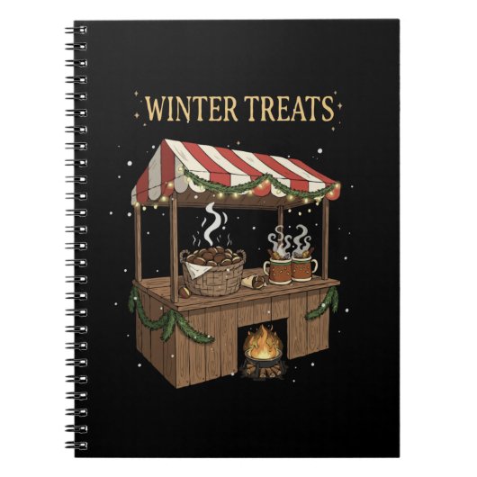 Cozy Winter Treats Christmas Market Stall  ノートブック (正面)