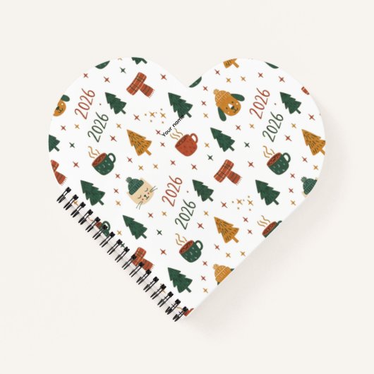 Cozy Winter Vibes 2026 - Cute Puppy and Kitten Chr ノートブック (正面)