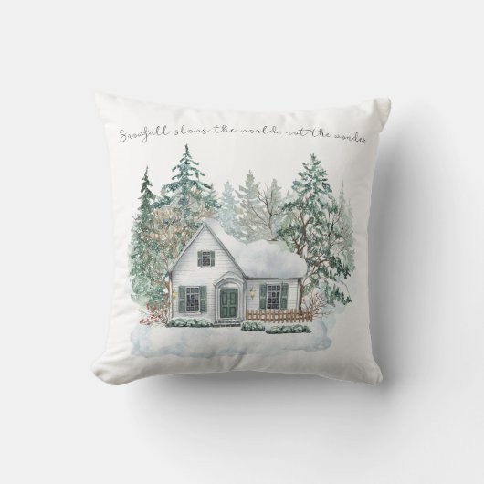 Cozy Winter Vibes Collection Throw Pillow クッション (正面)