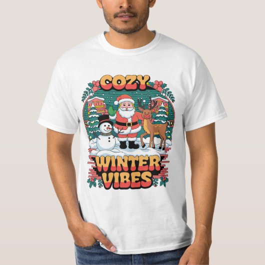 Cozy Winter Vibes Unisex T-Shirt, Holiday Shirt, C Tシャツ (正面)