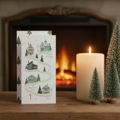 Cozy Winter Village Family Christmas Holiday Card