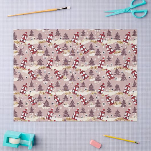 Cozy Winter Village Tissue Paper 薄葉紙 (クラフト)