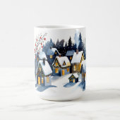 Cozy Winter Village Watercolor Christmas コーヒーマグカップ (中央)