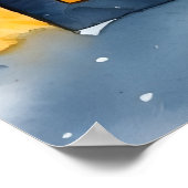 Cozy Winter Village Watercolor Christmas Wall Art  ポスター (角)