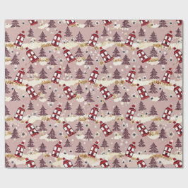 Cozy Winter Village Wrapping Paper ラッピングペーパー