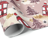 Cozy Winter Village Wrapping Paper ラッピングペーパー (ロールコーナー)