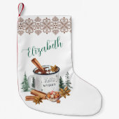 Cozy Winter White Simple Holiday スモールクリスマスストッキング (正面)