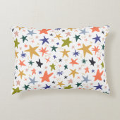 Cozy Winter With Vibrant Colorful Star Pattern アクセントクッション (正面)