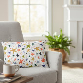 Cozy Winter With Vibrant Colorful Star Pattern アクセントクッション