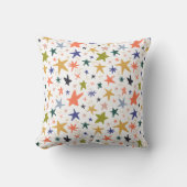 Cozy Winter With Vibrant Colorful Star Pattern クッション (正面)