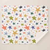 Cozy Winter With Vibrant Colorful Star Pattern シェルパブランケット (正面(横))