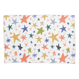 Cozy Winter With Vibrant Colorful Star Pattern 枕カバー