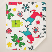 Cozy Winter Wonder Pattern Dream Design シェルパブランケット (正面)