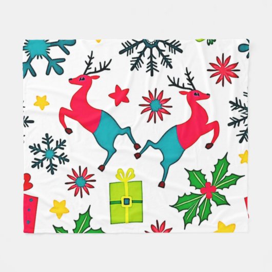 Cozy Winter Wonder Pattern Dream Design フリースブランケット (正面(横))