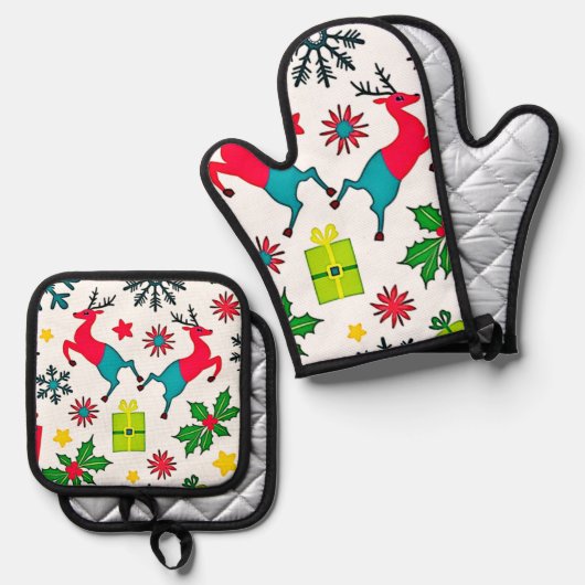 Cozy Winter Wonder Pattern Dream Design 鍋つかみ&鍋敷きセット (正面/裏面)