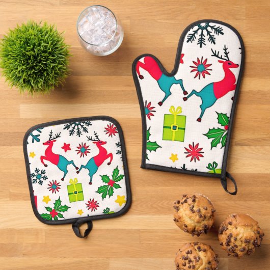 Cozy Winter Wonder Pattern Dream Design 鍋つかみ&鍋敷きセット (トップダウン)