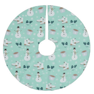 Cozy Winter Wonderland Tree Skirt ブラッシュドポリエステルツリースカート