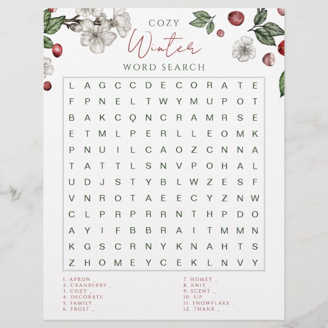 Cozy Winter Word Search Game  (正面)