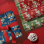 Cozy Wood Cabin Woodland Fox & Vintage Red Truck ラッピングペーパーシート<br><div class="desc">Woodland fox animals, cozy wood cottage, Christmas wrapping paper sheets capture the true nature of Christmas. We've incorporated our hand-drawn woodland fox, snow-covered pine tree forest, birch trees with cardinals preached, a red vintage truck carrying a tree, and a wooden forest cabin incorporated into a cozy woodland forest scene. All...</div>
