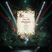 Cozy Woodland Christmas Party Invitation 招待状