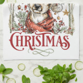 Cozy Woodland Holiday キッチンタオル (折り畳み)