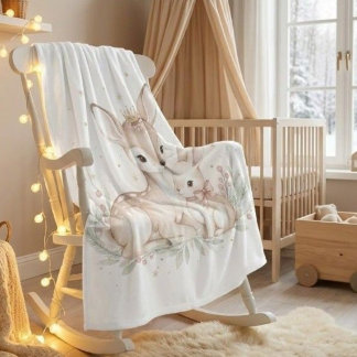 Cozy Woodland Winter Fleece Blanket フリースブランケット