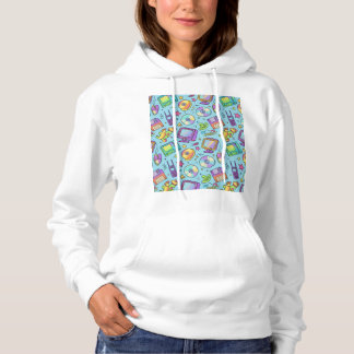 Cozy Y2K Retro Tech Doodle Aesthetic Hoodie パーカ
