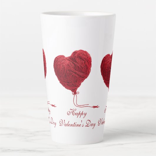 Cozy Yarn Heart for Valentines カフェラテマグ (正面)