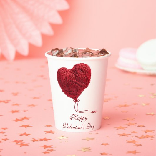 Cozy Yarn Heart for Valentines 紙コップ (インサイチュ)