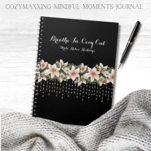 Cozymaxxing マインドフルモーメントジャーナル ブラック＆フローラル