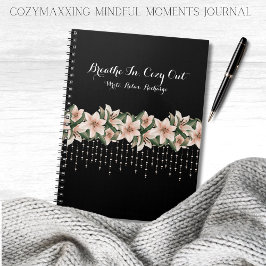Cozymaxxing Mindful Moments Journalブラック&フローラ ノートブック
