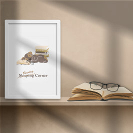 Cozy's Nook 読 Animal Themed Book Poster フォトプリント