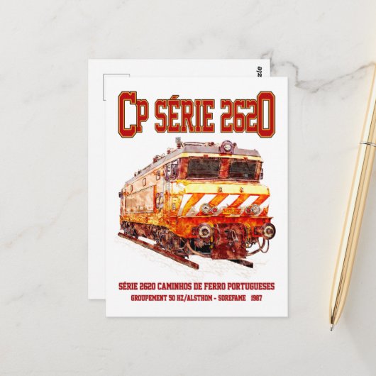 CPセリー2620電気機関車。ネズカスロコ ポストカード (正面/裏面インサイチュ)