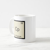 Cp - 猫の飼い主 面白い 化学元素記号 Tシャツ コーヒーマグカップ (正面左)