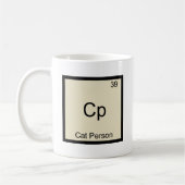Cp - 猫の飼い主 面白い 化学元素記号 Tシャツ コーヒーマグカップ (左)