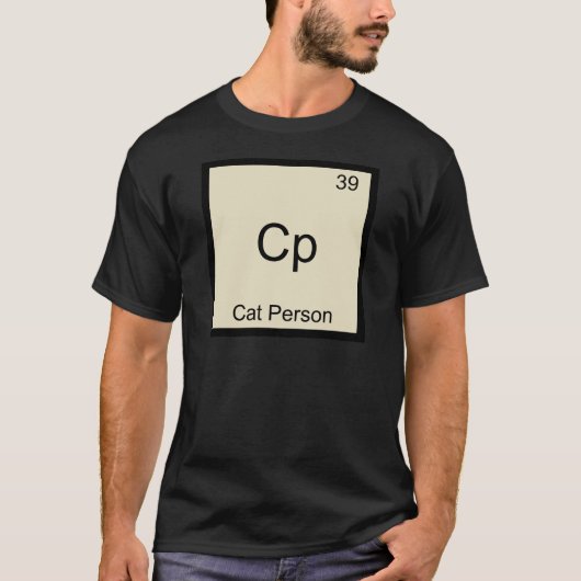 Cp - 猫好きのための楽しい化学元素記号Tシャツ Tシャツ (正面)