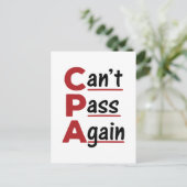 CPAが再びAccountantの頭字語おもしろいを渡せない ポストカード (スタンド正面)